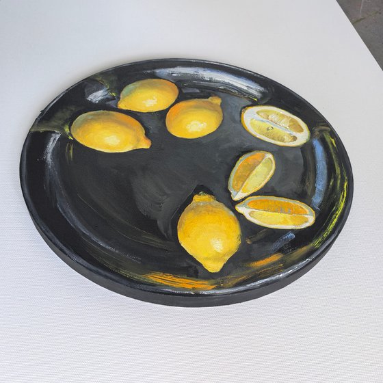 Lemons on plate