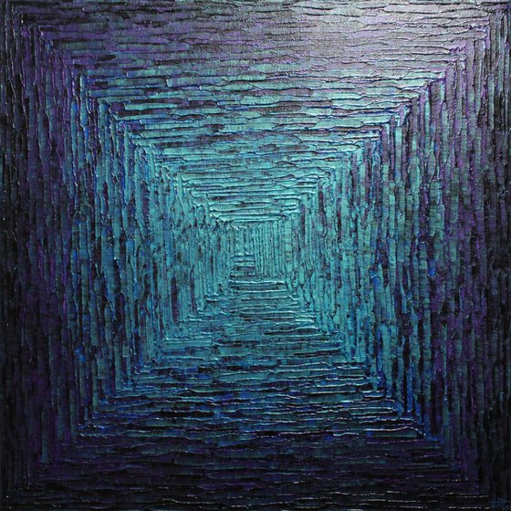 Iridescent Purple Blue Square Gradient