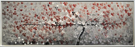 Zauberbaum  acrylic abstract painting cherry blossoms nature painting framed canvas wall art