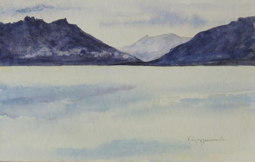 Lac Léman in March by Krystyna Szczepanowski