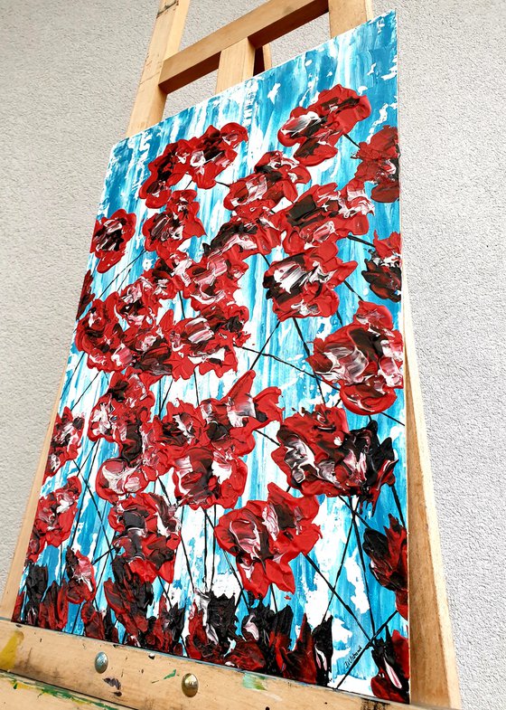 Poppies On Blue 2