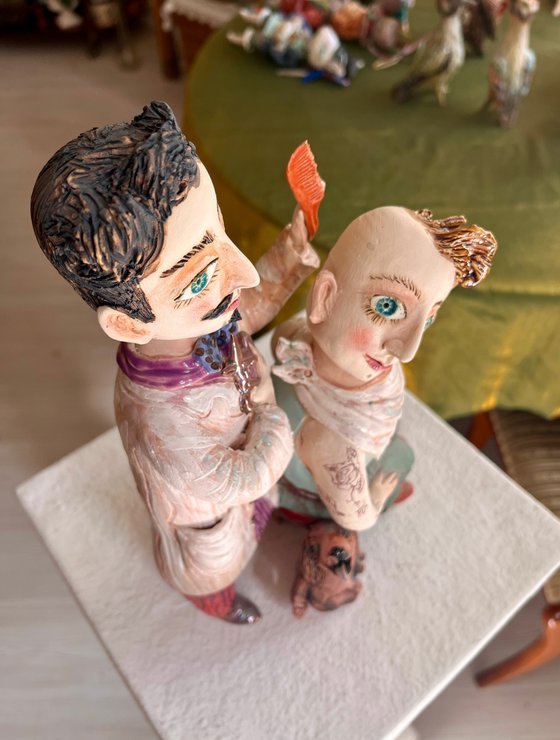 In the barbershop or waiting for the ear.