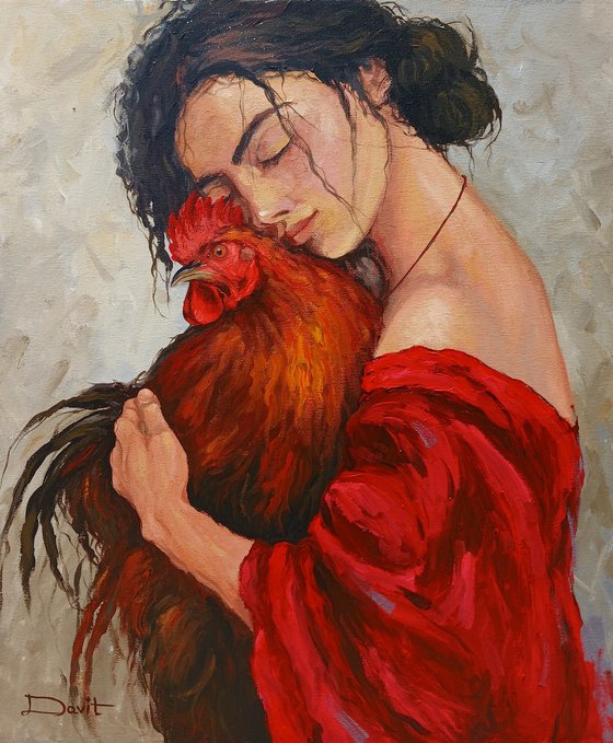 Embrace with the Rooster