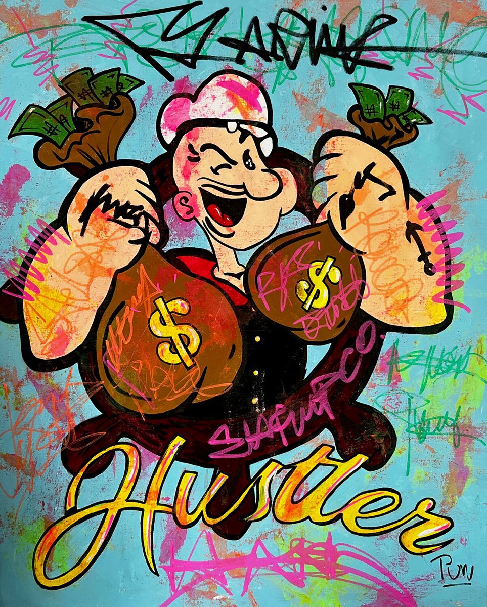 Urban And Pop Acrylic Painting , The Marine Hustler By Carlos Pun Art, 28 X 35, Artwork For Sale On Artfinder