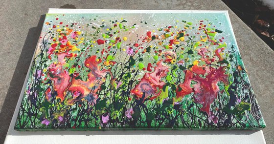 Floral  Blast  Abstract Original Painting