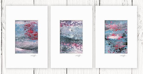 Abstract Dreams Collection 2 - 3 Small Matted paintings by Kathy Morton Stanion by Kathy Morton Stanion