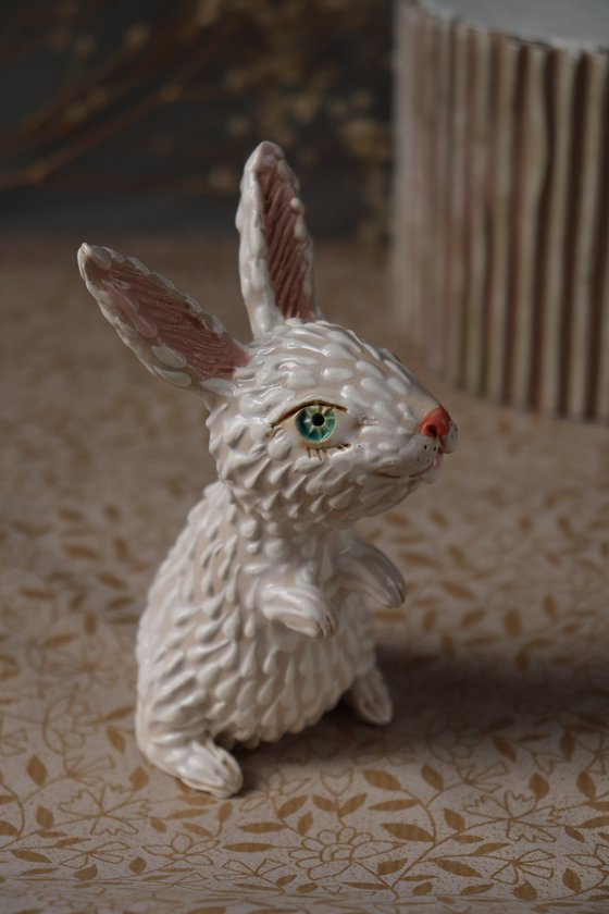 Rabbit. Tiny sculpture by Elya Yalonetski