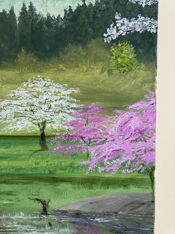 Spring in Japan, 50 х 70 cm, oil on canvas