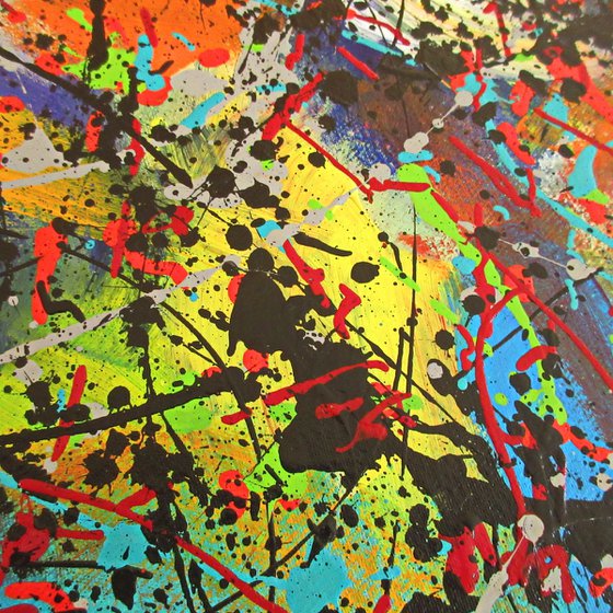 CELEBRATING COLOURS,  J. POLLOCK MODE, XL,  framed