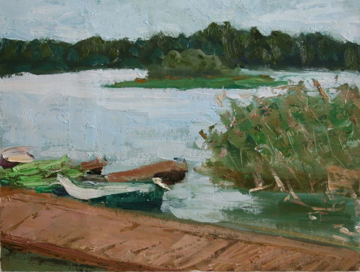 Beautiful Lake. Lilaste By Salana Art / Svetlana Samovarova, 16 X 12, Artwork For Sale On Artfinder