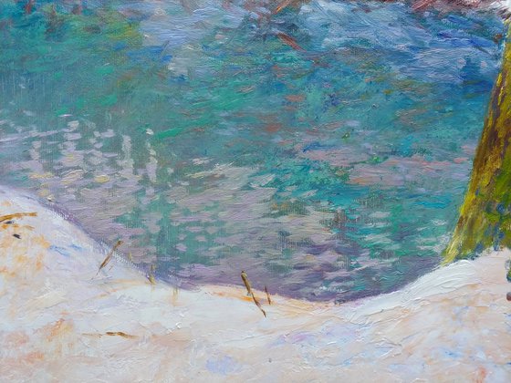 Deep water of the Carpathian rivers.