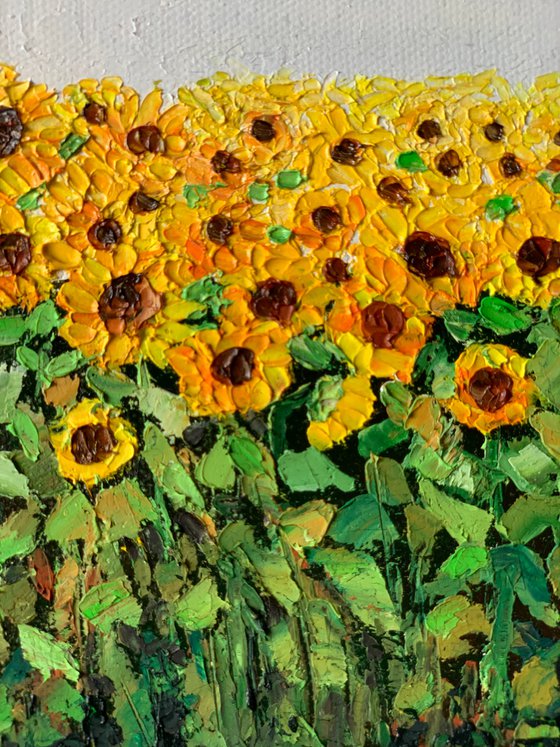 Sunflowers ! Oil painting on ready to hang canvas