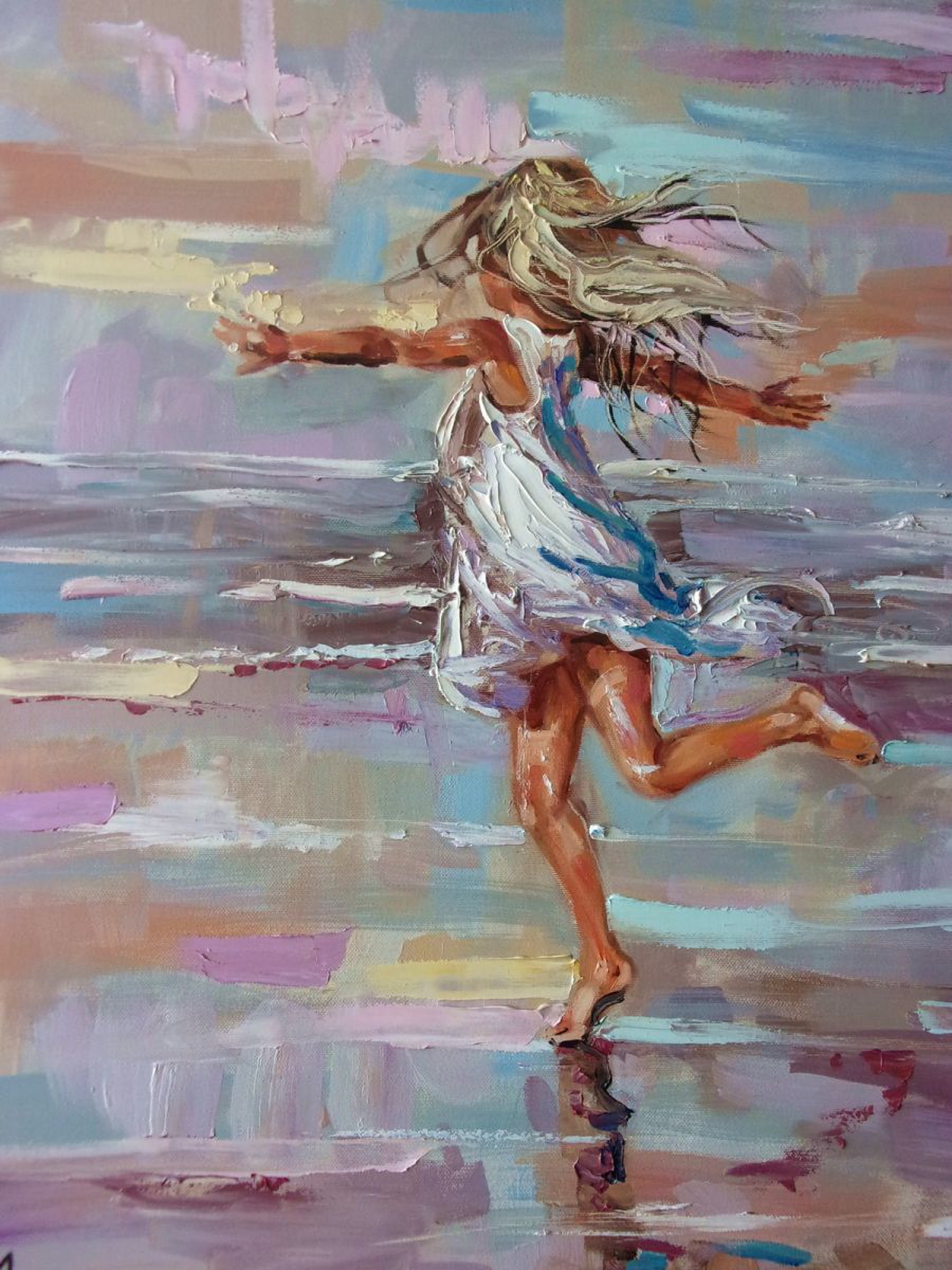 Pastel Happiness Sea Original Painting Pale Artfinder