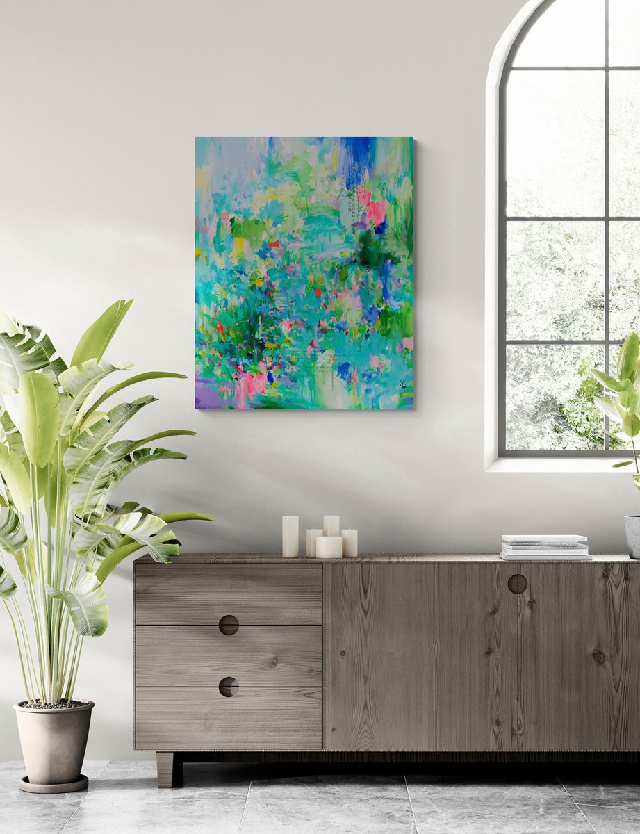 Abstract Painting By Xiaoyang Galas, 26 X 32", You Guide Me, Original Artwork