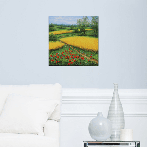 Wheat field and poppy meadow