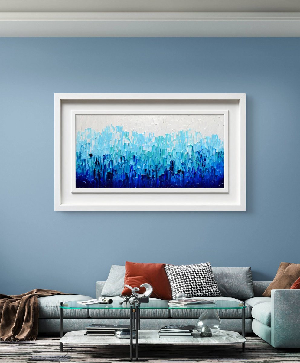 Relief Blue 29 By Soos Tiberiu, 39 X 20, Artwork For Sale On Artfinder