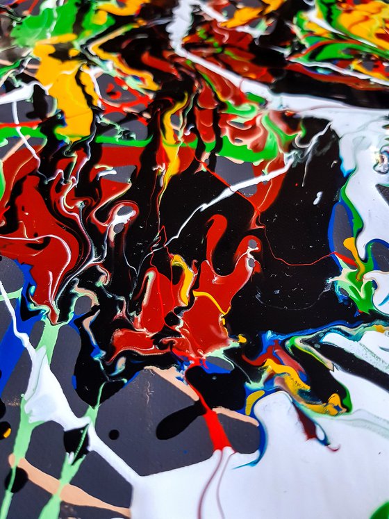 - Revive - LARGE FORMAT! Modern painting in Jackson Pollock style.