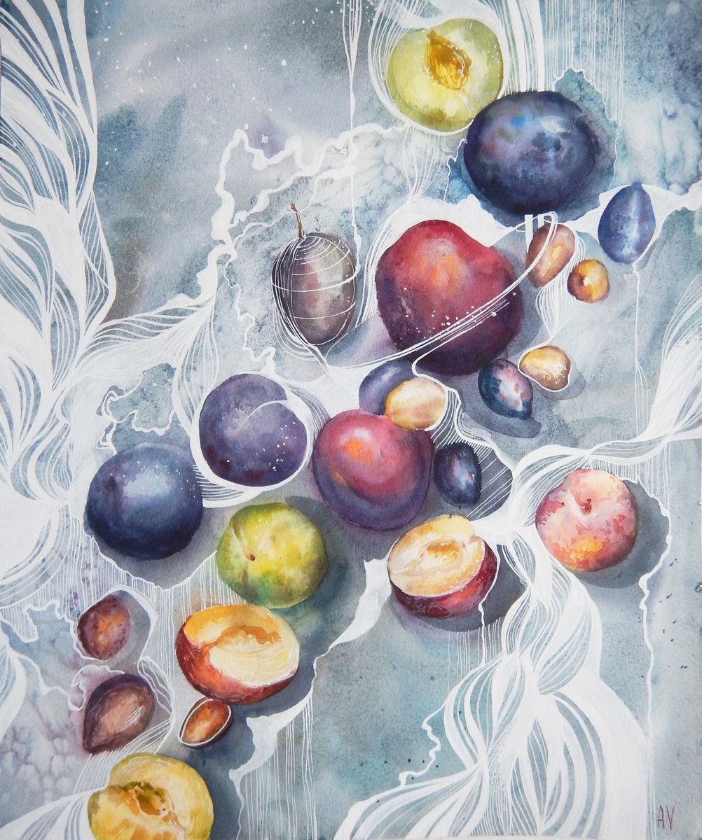 Plums by Alla Vlaskina