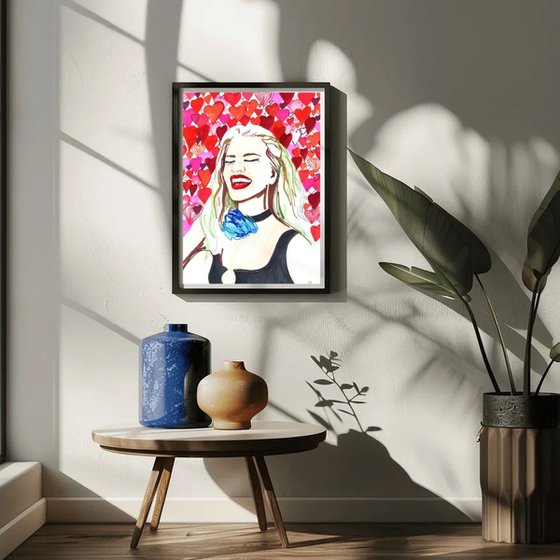 Woman with Hearts