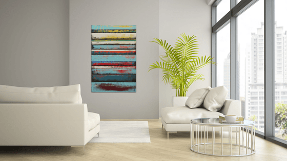 Abstract Modern Painting - Vertical Panels - 80x120cm - Ronald Hunter - 16O