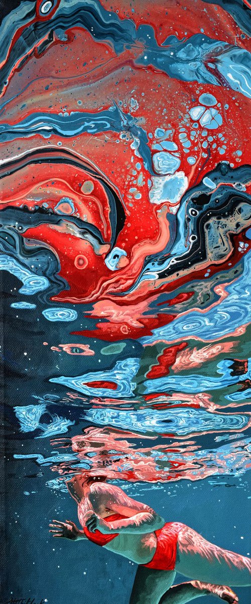 Metamorphosis - Swimming Painting by Abi Whitlock