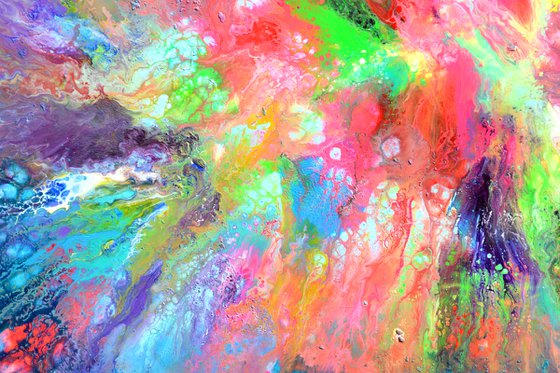 55x31.5'' Large Colorful Ready to Hang Abstract Painting Happy Harmony XXX