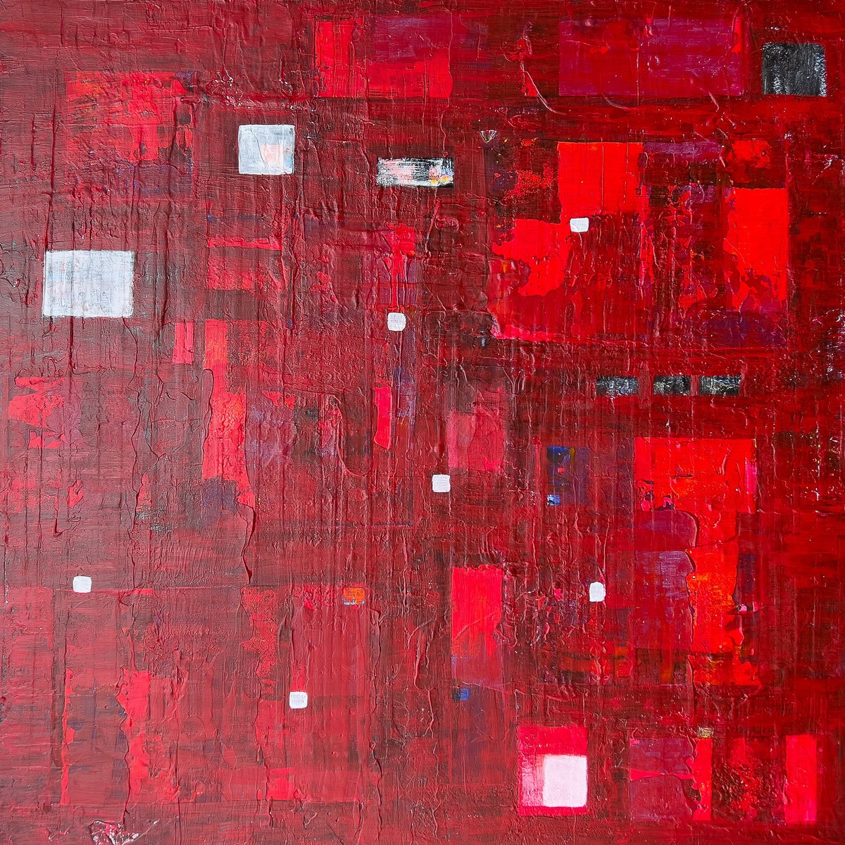 Abstract Acrylic Painting By Km Arts, 31 X 31", Continuation Of The Undefined, Original Artwork