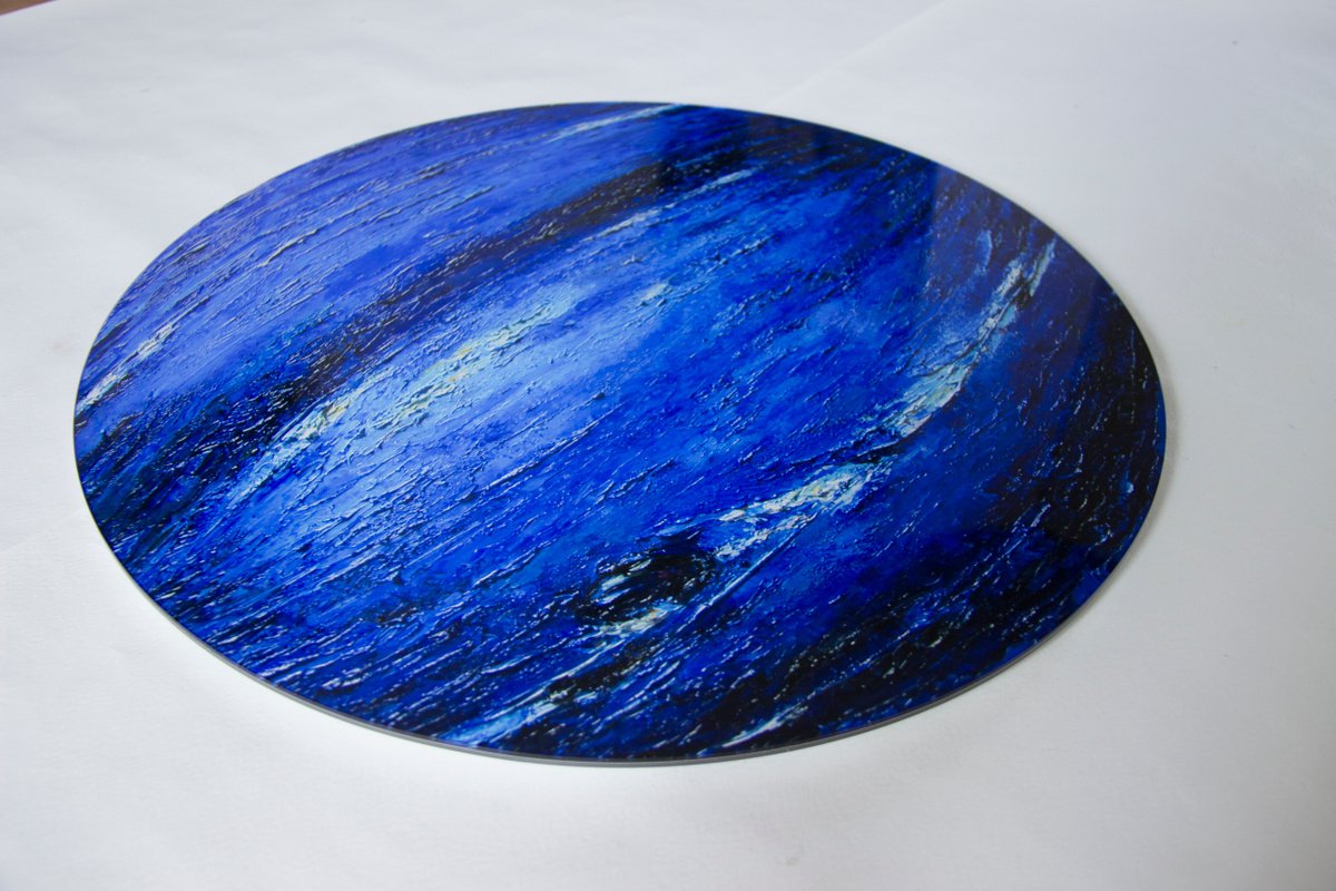 NEPTUNE PLEXI GLASS planet space blue round galaxy galactica cold ultramarin stars star by Anna Bo