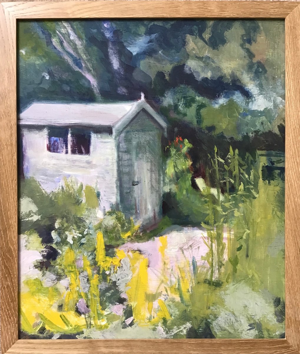 Impressionistic Botanical Oil Painting By Sandra Haney, 15 X 17", Runner Beans, Original Artwork