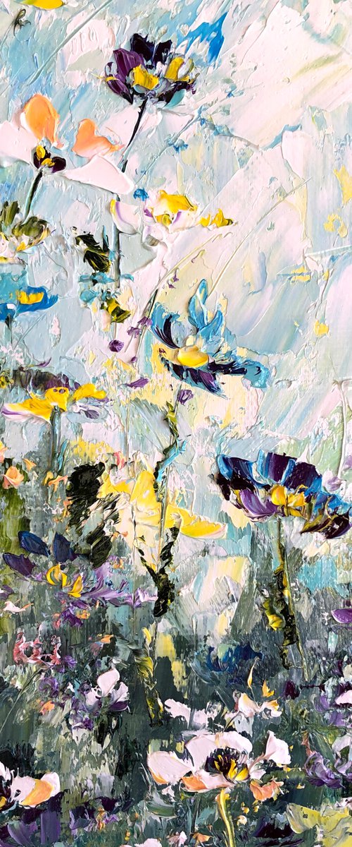 FOREST PEACE - Field. Flowers. Forbs. Evening. Cornflowers. Strokes. Nature. by Marina Skromova