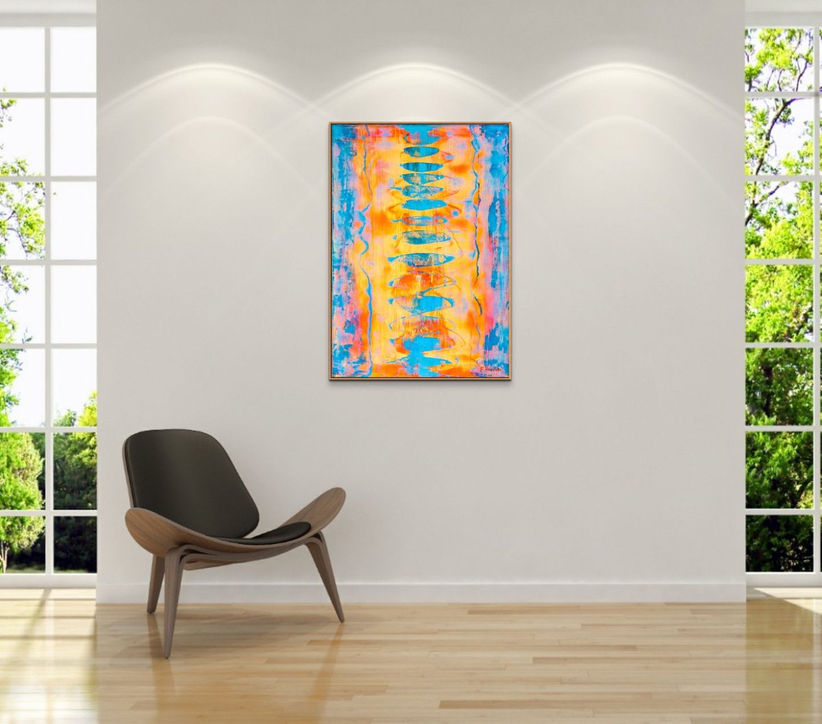 Expressive Abstract Acrylic Painting By Elide Pizzini, 20 X 28, Dreamers Vii, Original Artwork