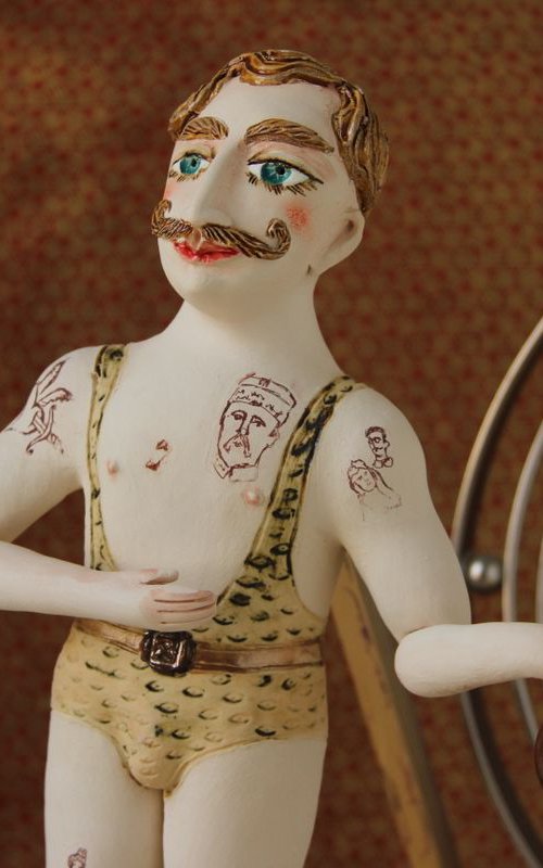 Circus athlete, tender Strongman. Wall sculpture by Elya Yalonetski. by Elya Yalonetski