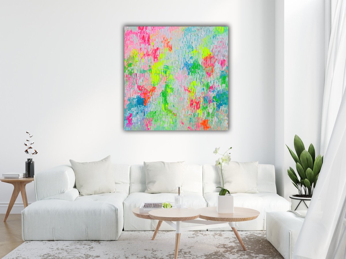 Abstract Acrylic Painting By Soos Tiberiu, 31 X 31", Tranquil 23, Original Artwork