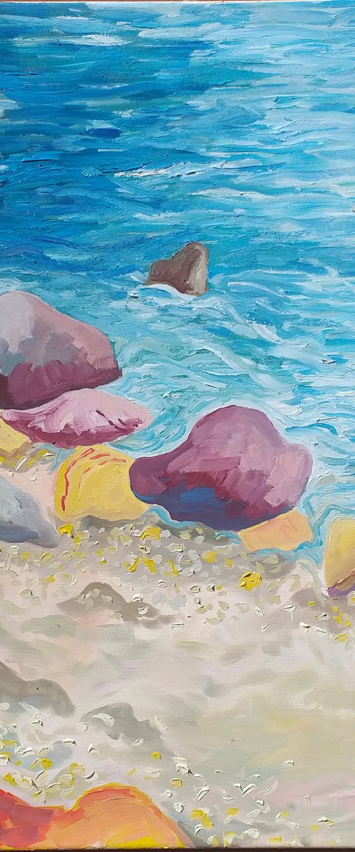 Rocks at Cala Sardina II by Kirsty Wain