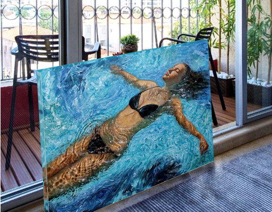 Girl swimming65(48x36 in)