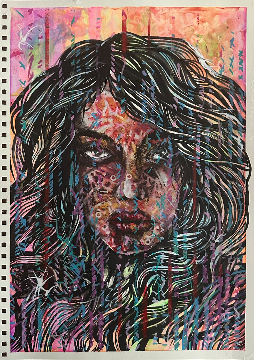 Urban And Pop Portrait Painting By Jakub Dk - Jakub D Krzewniak, 12 X 17, Pop Art Spark, Original Artwork