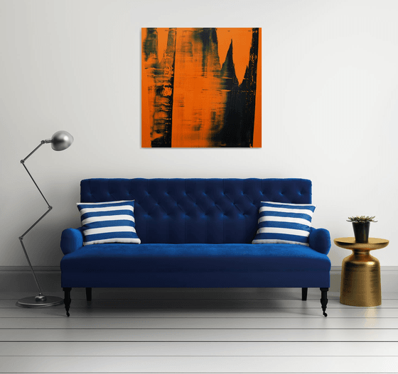 Dark blue on orange [Abstract N°2685]
