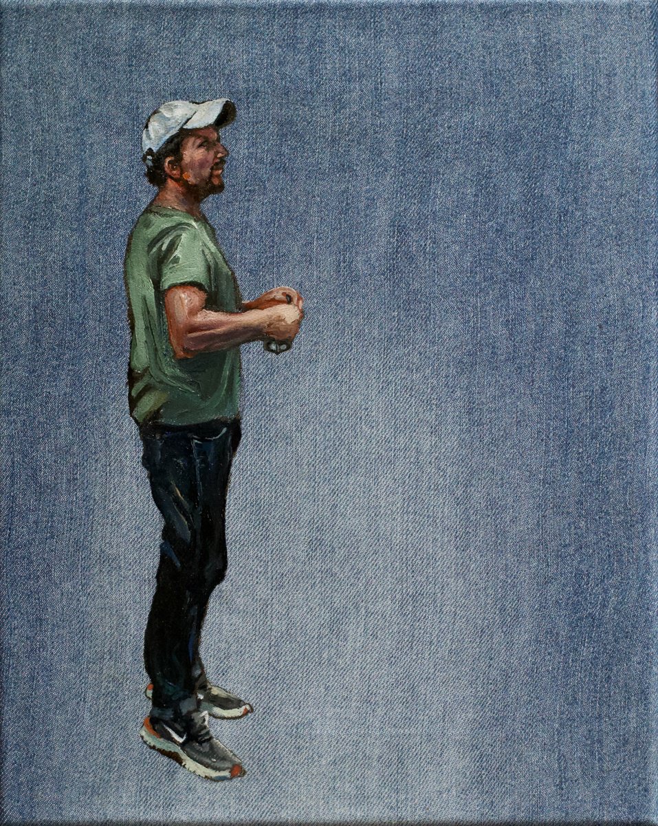 Photorealistic Portrait Oil Painting By Marina Skepner, 9 X 12", Sneakers, Original Artwork