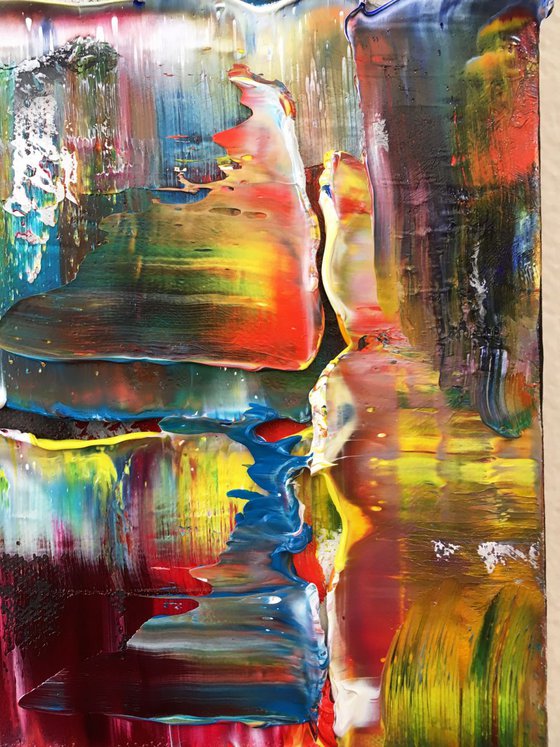 "Melting Pot" - Original Textured PMS Abstract Oil Painting On Canvas - 24" x 30"