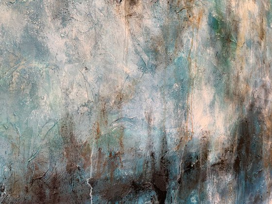 78''x61''(200x155cm) Magnificent Earth, blue, green, texture, land  colorful canvas art  - xxxl art - abstract art painting- extra large art