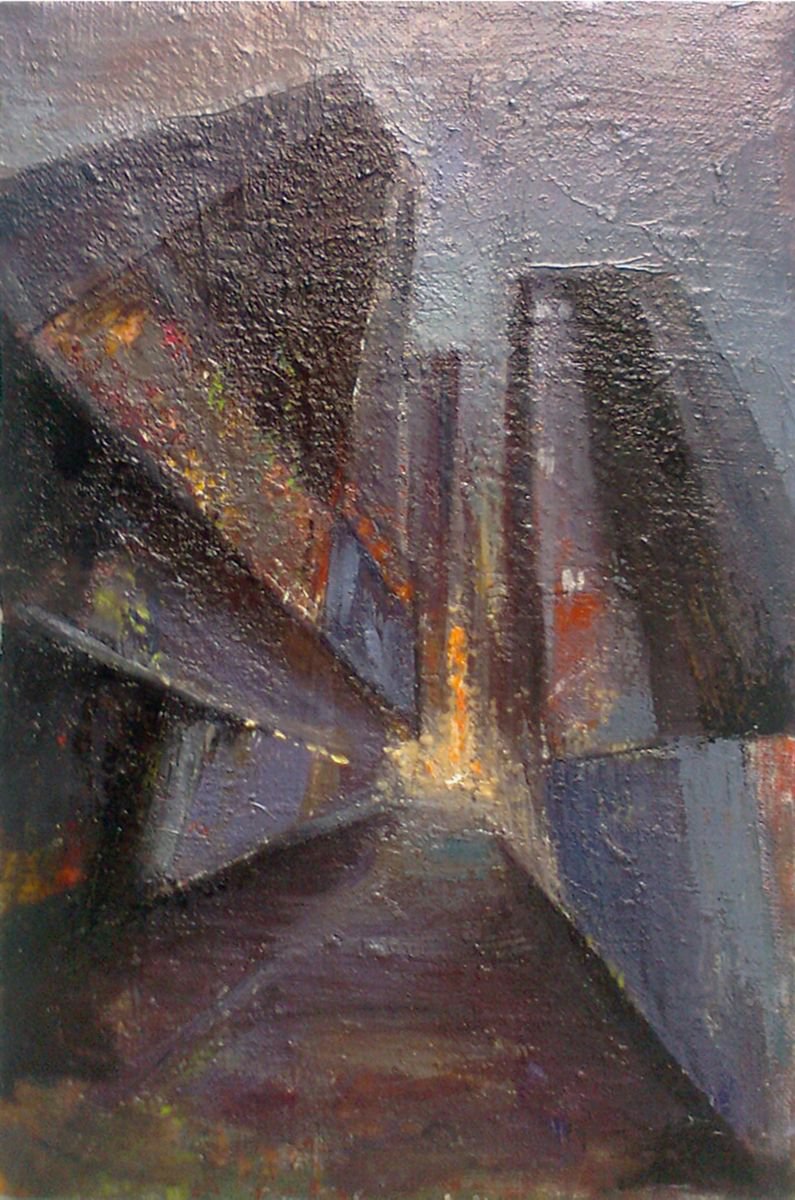 Impressionistic Landscape Oil Painting By Kamsar Ohanyan, 8 X 12", Perspective, Original Artwork