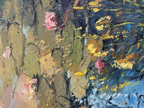 Water Lilies Oil Painting on Canvas