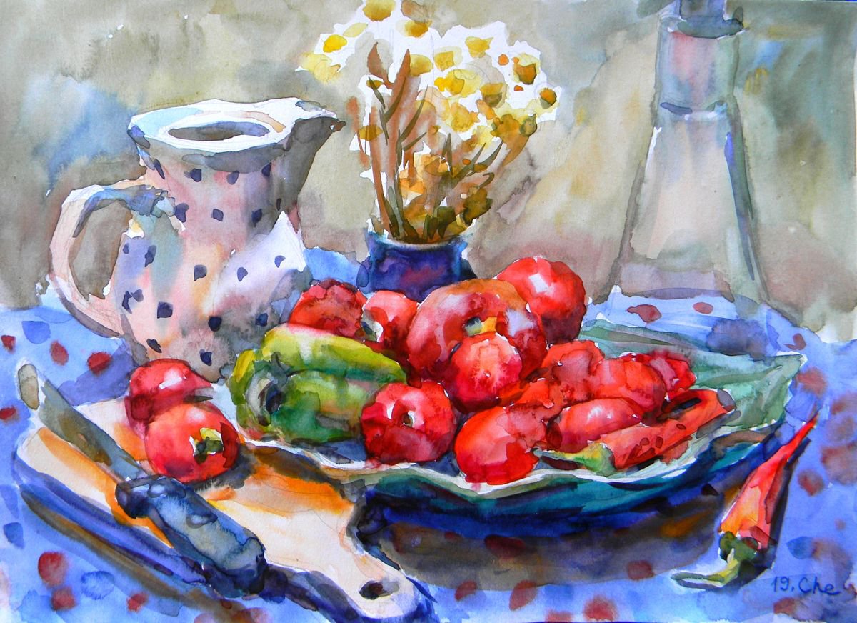 Evening tomatoes by Liudmyla Chemodanova