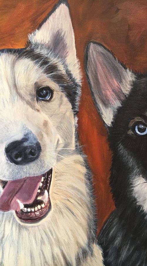 KOBY AND LUNA - HUSKIES by ELAINE ASKEW