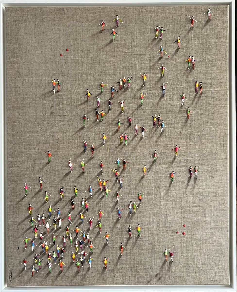 Abstract Portrait Acrylic Painting By Eka Peradze, 33 X 41, Freedom Crosswalk Eka Peradze, Original Artwork