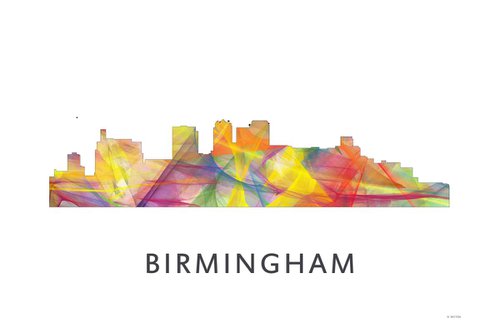Birmingham Alabama Skyline WB1 by Marlene Watson