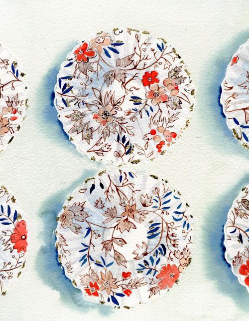Original Watercolour Painting of Rye Saucers by Hannah Clark