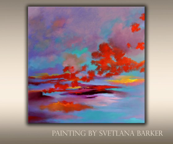 Red Flavor of Clouds, 40" x 40". Discount code VETA-BARKER-20-98132A