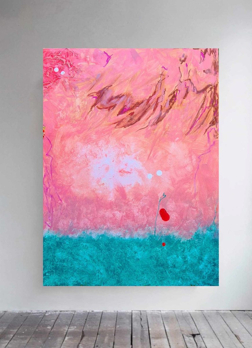 Abstract Acrylic Painting By Marian Gorin, 24 X 31", Ascent Of Serenity, Original Artwork