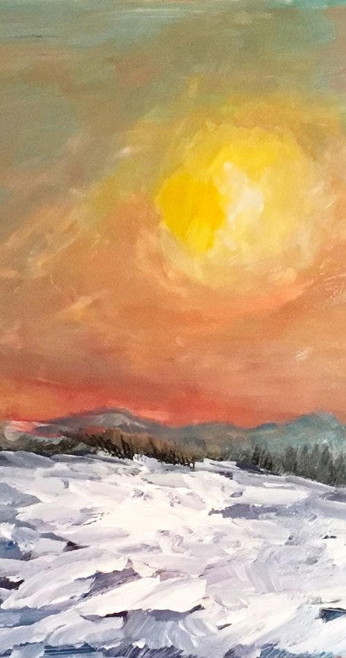 Snowy Sunset by kellie mele
